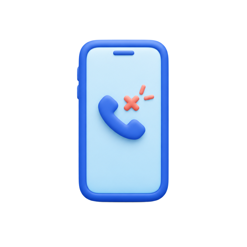 Clay-style smartphone with a missed-call indicator